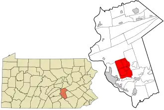 Location in Dauphin County and state of Pennsylvania.