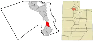 Location in Davis County and the state of Utah.