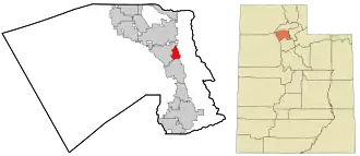 Location in Davis County and the state of Utah