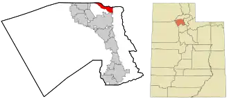 Location in Davis County and the state of Utah