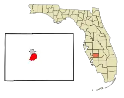 Location in DeSoto County and the state of Florida