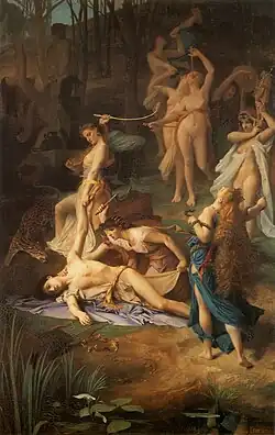 The Death of Orpheus, by Émile Lévy, 1866, oil on canvas, Musée d'Orsay[97]