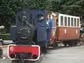 The steam locomotive Decauville n°869, built in 1914 and named "La Bouillote" (CFC no. 18), in Aix-les-Bains for the meeting "Navig’Aix" (2005)