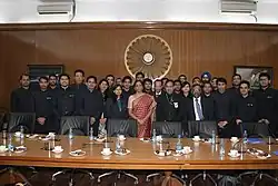 Defence Minister of India, Nirmala Sitharaman, with the IOFS probationers at South Block