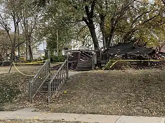 Demolition of a home by Kansas City Life Insurance, October, 2024.