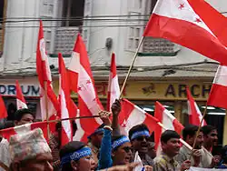 Demonstration by Nepali Congress workers and supporters against Monarchism on 1 April 2004 in Kathmandu