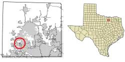 Location of Corral City in Denton County, Texas