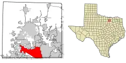Location of Flower Mound in Denton County, Texas