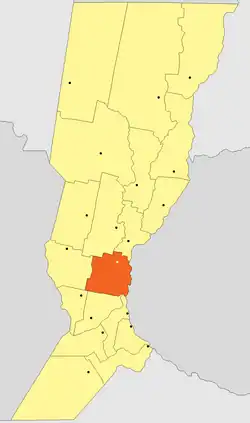 Location of San Jerónimo Department within Santa Fe Province
