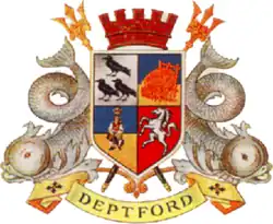 The unofficial arms of the borough
