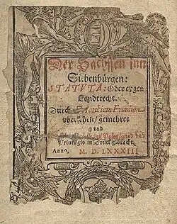 Der Sachssen inn Siebenbürgen (1583)
