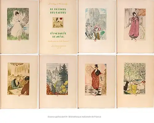 Le dessous des cartes d'une Partie de Whist, J.B. Aurevilly, dryprint prints Malo-Renault