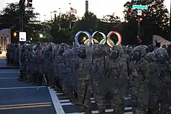 Georgia National Guard forming a shield wall in Atlanta, June 1