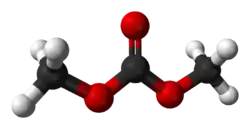 Ball-and-stick model of dimethyl carbonate