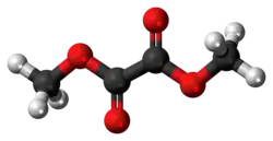 Ball-and-stick model of the dimethyl oxalate molecule