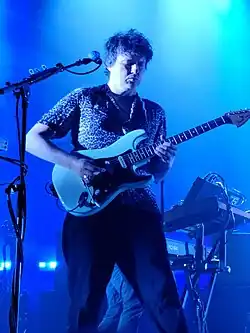 Bardot performing with Franz Ferdinand in 2022