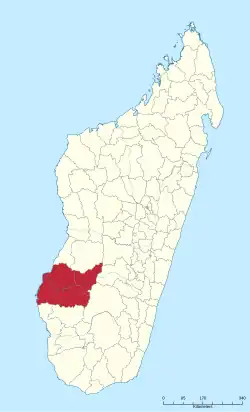 Map of the diocese of Morombe in southwestern Madagascar