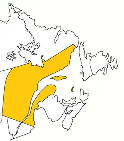 Boundaries of the diocese within the Ecclesiastical Province of Canada