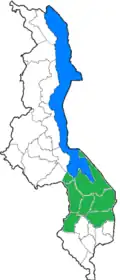 Location of the diocese within Malawi