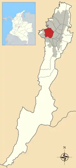 Location of the locality in the Capital District of Bogotá