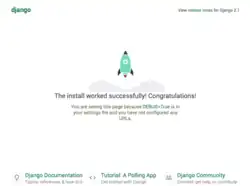 The default Django page