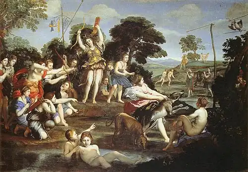 Archery Contest of Diana and her Nymphs by Domenichino, c. 1616–1617