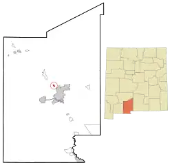 Location within Doña Ana County and New Mexico