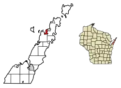 Location of Ephraim in Door County, Wisconsin.