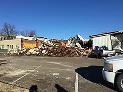 Image 1EF3 damage to businesses in downtown Dresden, Tennessee. (from Tornado outbreak of December 10–11, 2021)