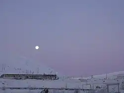 The town in a winter morning