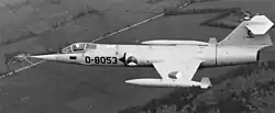 A Royal Netherlands Air Force F-104G Starfighter in flight on 2 June 1963