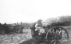 Dutch artillery in the fight against the Balinese, 1906.