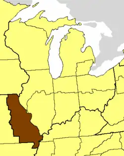 Location of the Diocese of Missouri