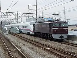 JR Freight EF65 57 specially repainted in early-style brown livery in March 2005