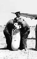 500 lb EPK (Pyrkal) bomb ready to be loaded on a Greek bomber during WWII