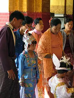 Burmese girl in Na Thwin ceremony