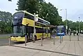 Metroline Manchester buses awaiting departure at Parrs Wood bus station in June 2025
