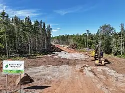 Tree clearing site for the proposed wind farm