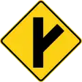 P2-15D Skewed side road on the right ahead