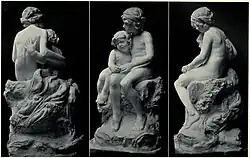 Black and white photograph of Edith Maryon's sculpture The Enchanted Garden