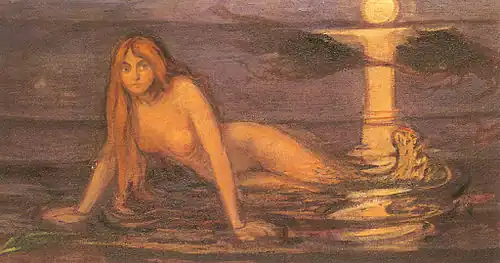 Lady From the Sea (detail), 1896, oil on canvas. .mw-parser-output .frac{white-space:nowrap}.mw-parser-output .frac .num,.mw-parser-output .frac .den{font-size:80%;line-height:0;vertical-align:super}.mw-parser-output .frac .den{vertical-align:sub}.mw-parser-output .sr-only{border:0;clip:rect(0,0,0,0);clip-path:polygon(0px 0px,0px 0px,0px 0px);height:1px;margin:-1px;overflow:hidden;padding:0;position:absolute;width:1px}100&nbsp;cm ×&nbsp;320&nbsp;cm (39+1⁄2&nbsp;in ×&nbsp;126&nbsp;in)