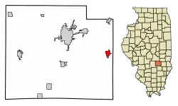 Location of Dieterich in Effingham County, Illinois.