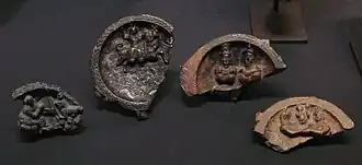 Egyptian coupelles with deities (Isis,[6][7] Horus-Sobek[8]...), 2nd century CE