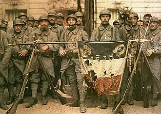 French regimental flag, Paris, autochrome dated 1917