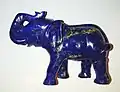 Elephant carved from lapis lazuli. Length 7 cm (2.8 in).