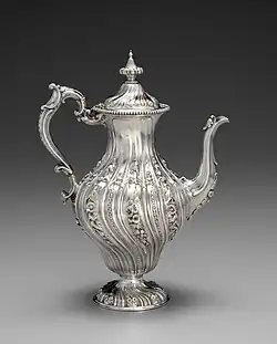 Neo-Rococo coffeepot; 1845; overall: 32×23.8×15.4 cm; Cleveland Museum of Art (Cleveland, Ohio, US)