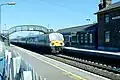 An Enterprise train passing Donabate. This train is going at 90&nbsp;mph