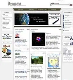 Detail of the Encyclopedia of Earth main page