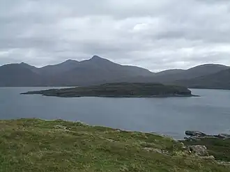 Eorsa from the north/northwest with Mull in the foreground and background