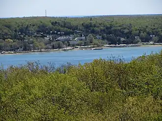 View of Ephraim from the former Eagle tower in Peninsula State Park